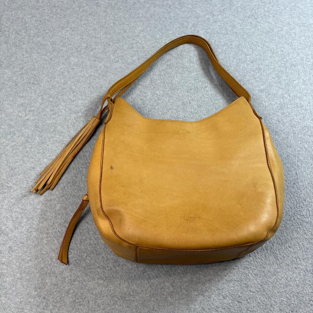Margot Leather Hobo Purse Women Tan Large Slouch Shoulder Tassel Boho Heritage